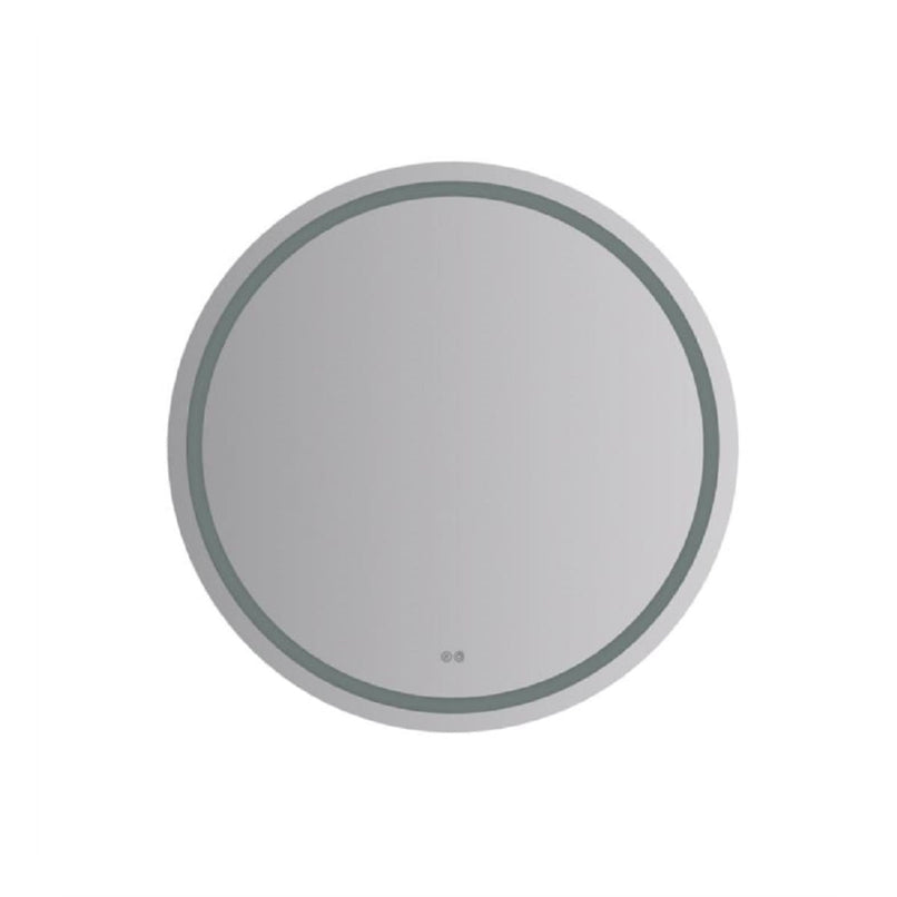 Santo 36" Diameter Modern Circular Aluminum Frameless Bathroom Wall Mirror with LED Lighting - image 1