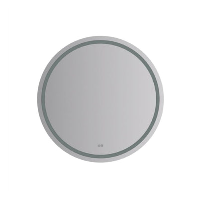 Santo 36" Diameter Modern Circular Aluminum Frameless Bathroom Wall Mirror with LED Lighting - image 1