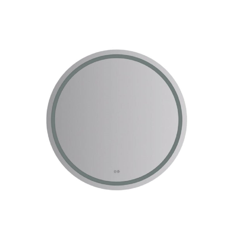 Santo 42" Diameter Modern Circular Aluminum Frameless Bathroom Wall Mirror with LED Lighting - image 1