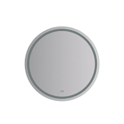 Santo 42" Diameter Modern Circular Aluminum Frameless Bathroom Wall Mirror with LED Lighting - image 1