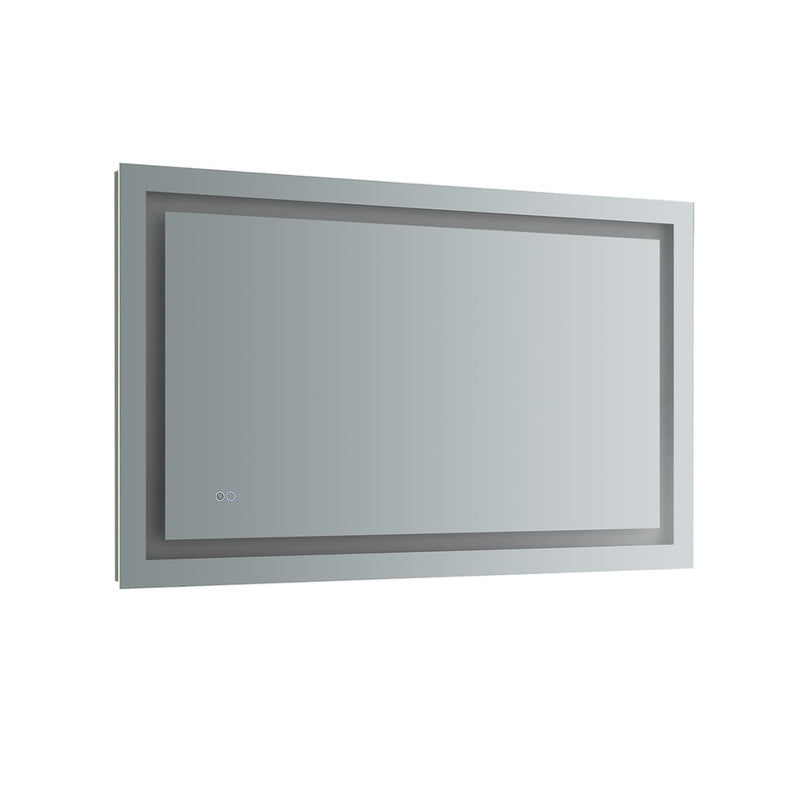 Santo 48" W x 30" H Contemporary Rectangular Framed Bathroom Wall Mirror with Light - image 2