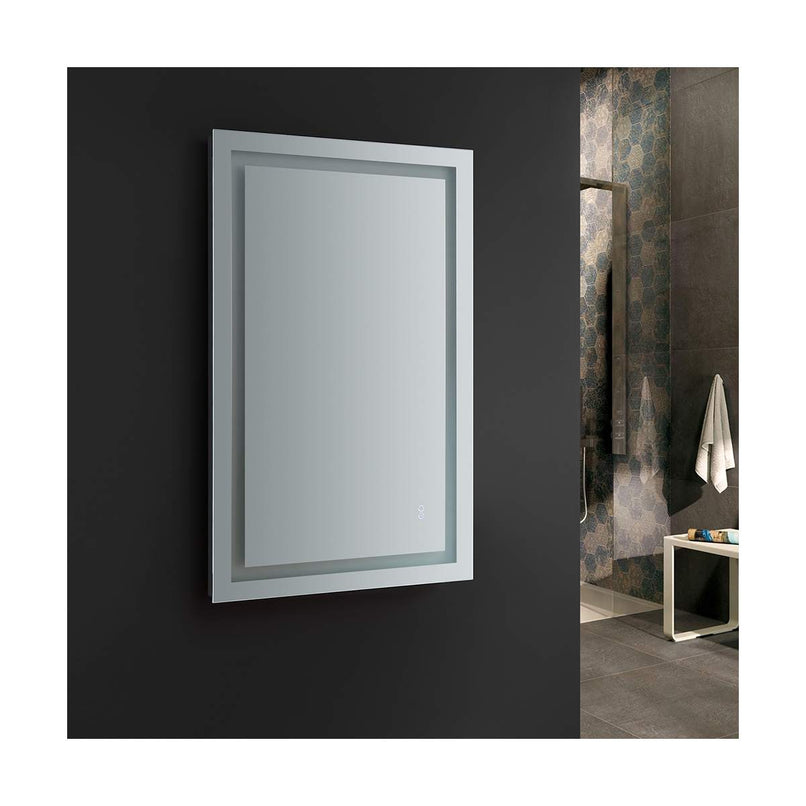 Santo 48" W x 30" H Contemporary Rectangular Framed Bathroom Wall Mirror with Light - image 5