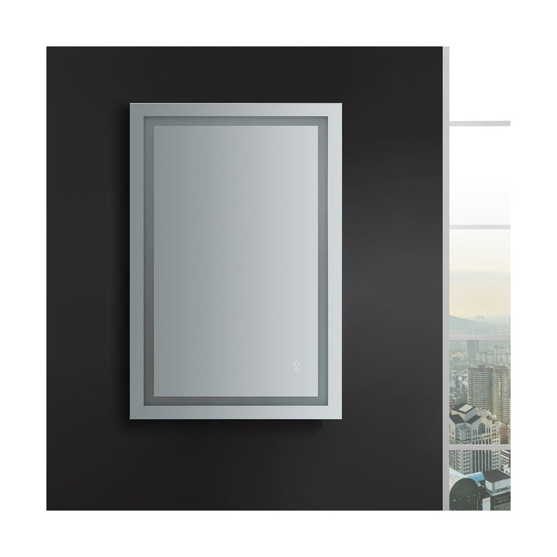Santo 48" W x 30" H Contemporary Rectangular Framed Bathroom Wall Mirror with Light - image 7