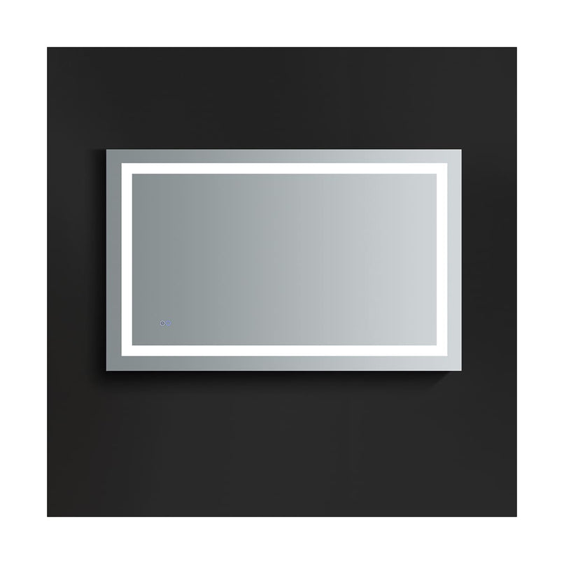 Santo 48" W x 30" H Contemporary Rectangular Framed Bathroom Wall Mirror with Light - image 10