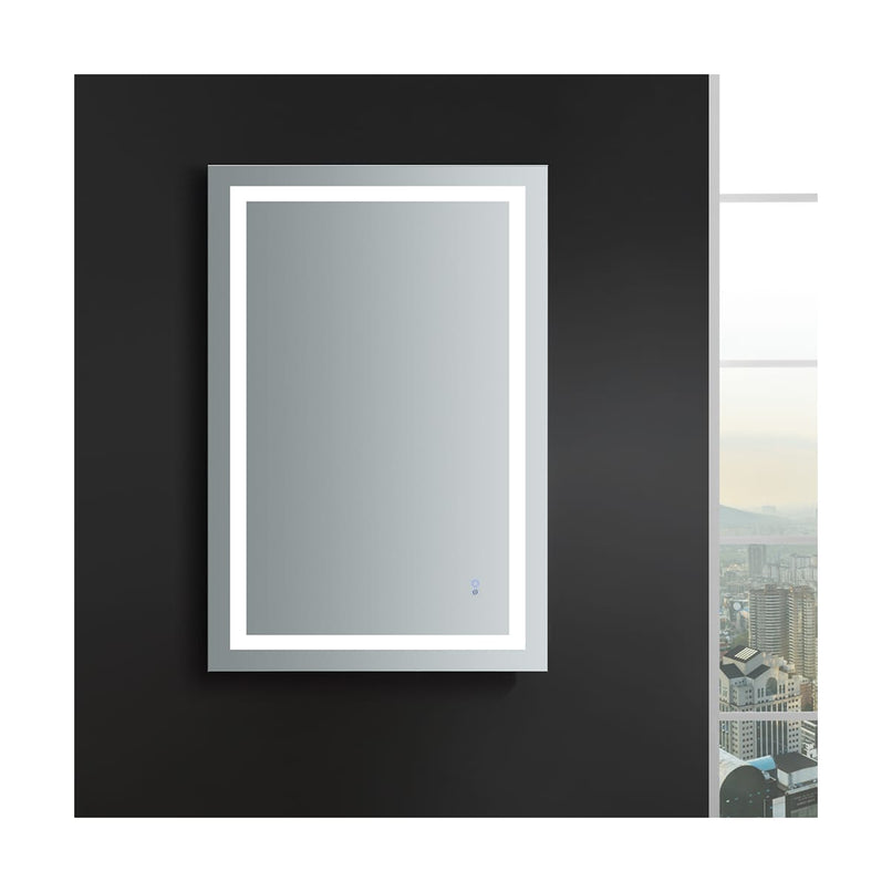 Santo 48" W x 30" H Contemporary Rectangular Framed Bathroom Wall Mirror with Light - image 11