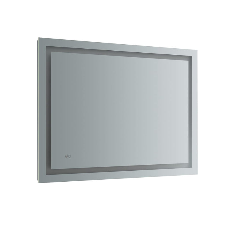 Santo 48" W x 36" H Contemporary Rectangular Framed Bathroom Wall Mirror with Light - image 2