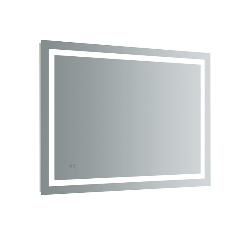 Santo 48" W x 36" H Contemporary Rectangular Framed Bathroom Wall Mirror with Light - image 1