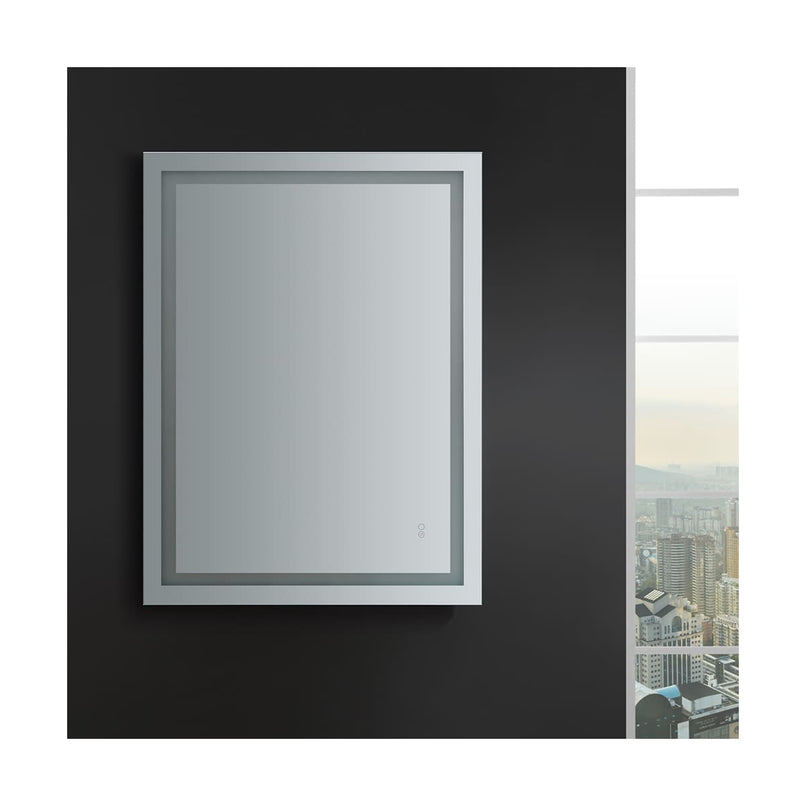 Santo 48" W x 36" H Contemporary Rectangular Framed Bathroom Wall Mirror with Light - image 7