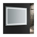 Santo 48" W x 36" H Contemporary Rectangular Framed Bathroom Wall Mirror with Light - image 8