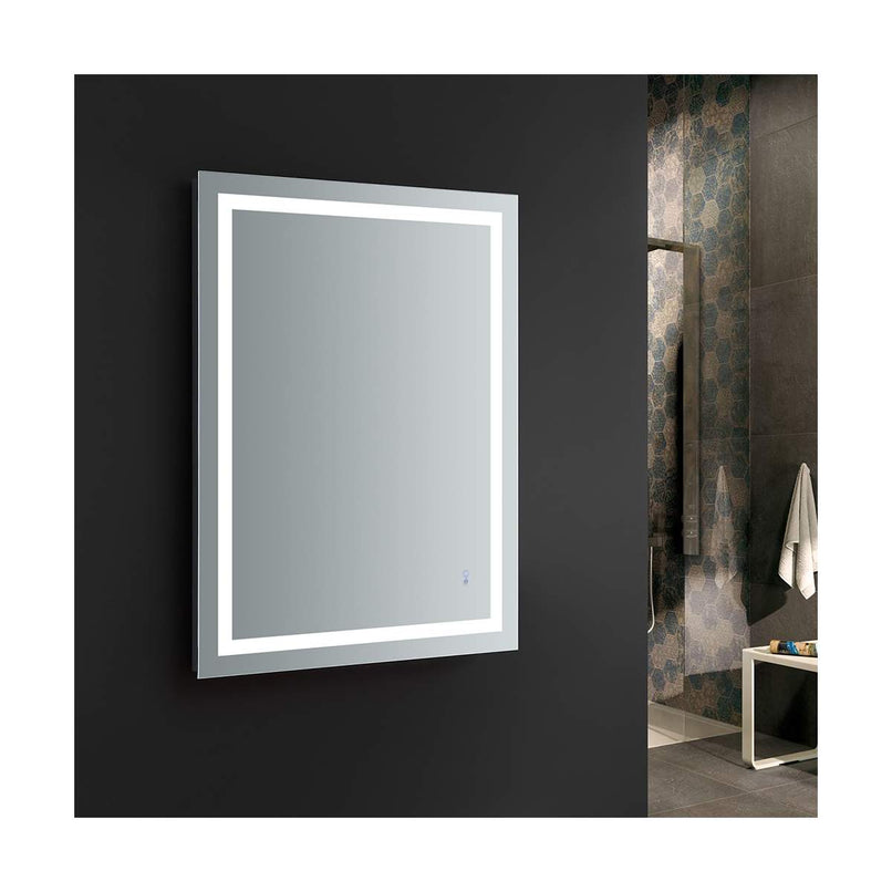 Santo 48" W x 36" H Contemporary Rectangular Framed Bathroom Wall Mirror with Light - image 9