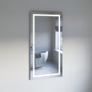 Santo 30" W x 59" H Modern Rectangular Aluminum Frameless Bathroom Wall Mirror with LED Lighting - image 2
