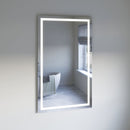 Santo 36" W x 59" H Modern Rectangular Aluminum Frameless Bathroom Wall Mirror with LED Lighting - image 2