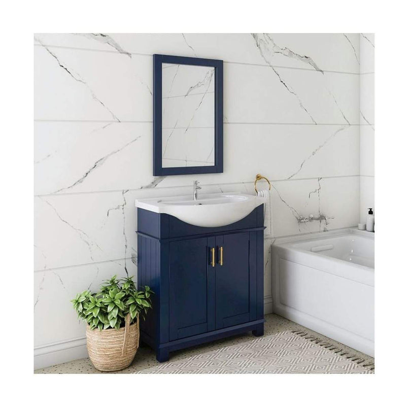 Hartford 20" W x 30" H Transitional Rectangular Wood Framed Bathroom Wall Mirror - image 2
