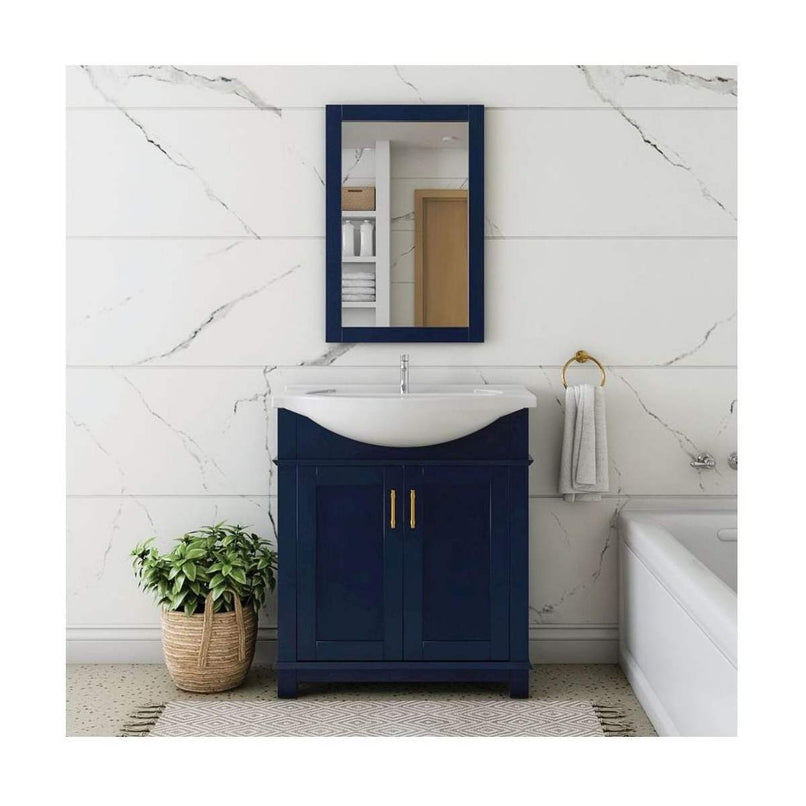 Hartford 20" W x 30" H Transitional Rectangular Wood Framed Bathroom Wall Mirror - image 3