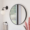 Olena 23-5/8" Diameter Circular Flat Aluminum Framed Wall Mounted Bathroom Mirror - image 2