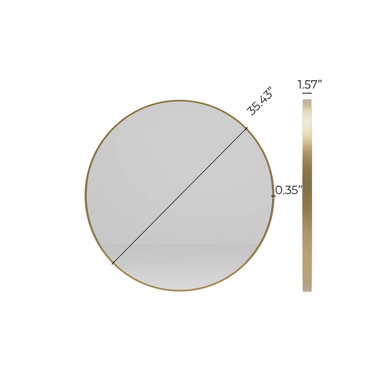 Olena 23-5/8" Diameter Circular Flat Aluminum Framed Wall Mounted Bathroom Mirror - image 10