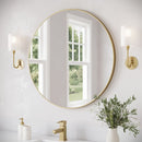 Olena 35-7/16" Diameter Circular Flat Aluminum Framed Wall Mounted Bathroom Mirror - image 4