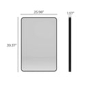 Reece 26"W x 39-3/8"H Rectangular Flat Aluminum Framed Wall Mounted Bathroom Mirror - image 5