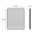 Reece 29-1/2"W x 35-7/16"H Rectangular Flat Aluminum Framed Wall Mounted Bathroom Mirror - image 4