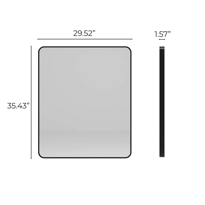 Reece 29-1/2"W x 35-7/16"H Rectangular Flat Aluminum Framed Wall Mounted Bathroom Mirror - image 4