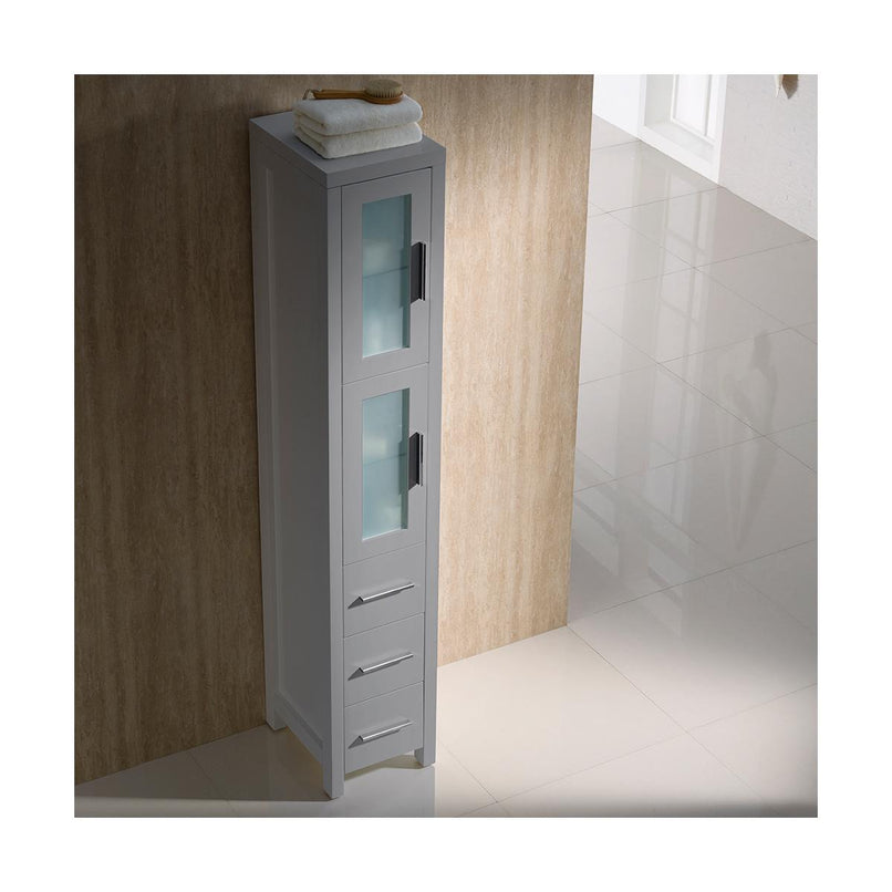 Torino 68-1/8" Engineered Wood Free Standing Bathroom Linen Tower - image 7