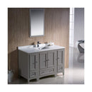 Oxford 48" Free Standing Single Basin Vanity Set with Cabinet, Quartz Vanity Top, and Framed Mirror - image 2