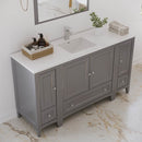 Oxford 60" Free Standing Single Basin Vanity Set with Cabinet, Quartz Vanity Top, and Framed Mirror - image 12