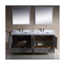 Oxford 72" Free Standing Double Basin Vanity Set with Cabinet, Quartz Vanity Top, and Framed Mirror - image 4