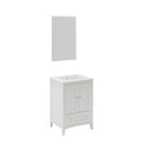 Oxford 24" Free Standing Single Basin Vanity Set with Cabinet, Quartz Vanity Top, and Framed Mirror - image 2