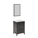 Oxford 24" Free Standing Single Basin Vanity Set with Cabinet, Quartz Vanity Top, and Framed Mirror - image 10