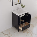 Oxford 24" Free Standing Single Basin Vanity Set with Cabinet, Quartz Vanity Top, and Framed Mirror - image 11