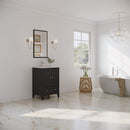 Oxford 24" Free Standing Single Basin Vanity Set with Cabinet, Quartz Vanity Top, and Framed Mirror - image 13