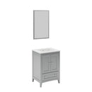 Oxford 24" Free Standing Single Basin Vanity Set with Cabinet, Quartz Vanity Top, and Framed Mirror - image 14
