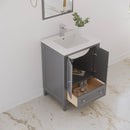 Oxford 24" Free Standing Single Basin Vanity Set with Cabinet, Quartz Vanity Top, and Framed Mirror - image 15
