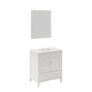 Oxford 30" Free Standing Single Basin Vanity Set with Cabinet, Quartz Vanity Top, and Framed Mirror - image 2