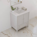 Oxford 30" Free Standing Single Basin Vanity Set with Cabinet, Quartz Vanity Top, and Framed Mirror - image 4