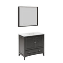 Oxford 36" Free Standing Single Basin Vanity Set with Cabinet, Quartz Vanity Top, and Framed Mirror - image 2