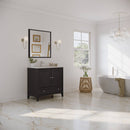 Oxford 36" Free Standing Single Basin Vanity Set with Cabinet, Quartz Vanity Top, and Framed Mirror - image 5