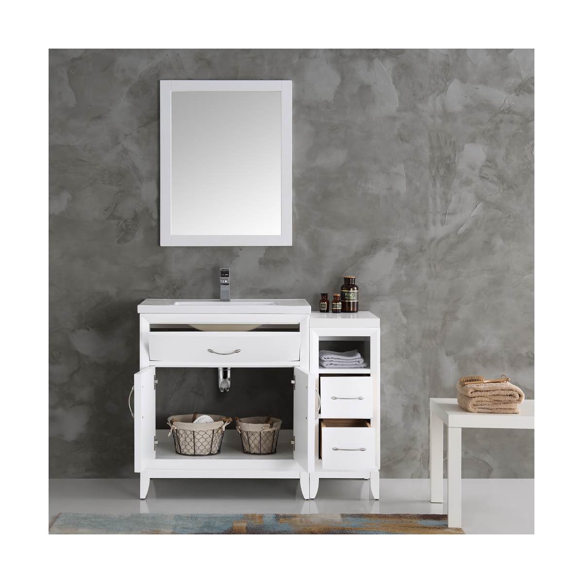 Cambridge 42" Free Standing Single Basin Vanity Set with Cabinet and Ceramic Vanity Top