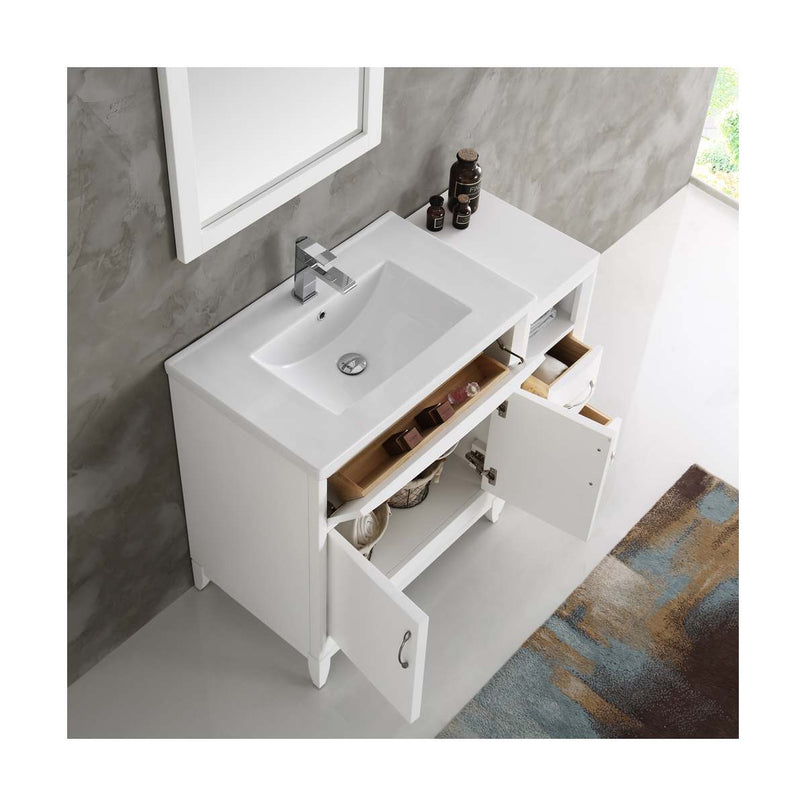 Cambridge 42" Free Standing Single Basin Vanity Set with Cabinet and Ceramic Vanity Top - image 2