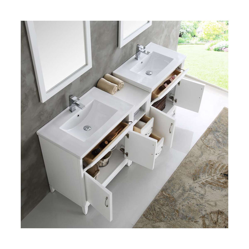 Cambridge 72" Free Standing Double Basin Vanity Set with Cabinet and Ceramic Vanity Top - image 2