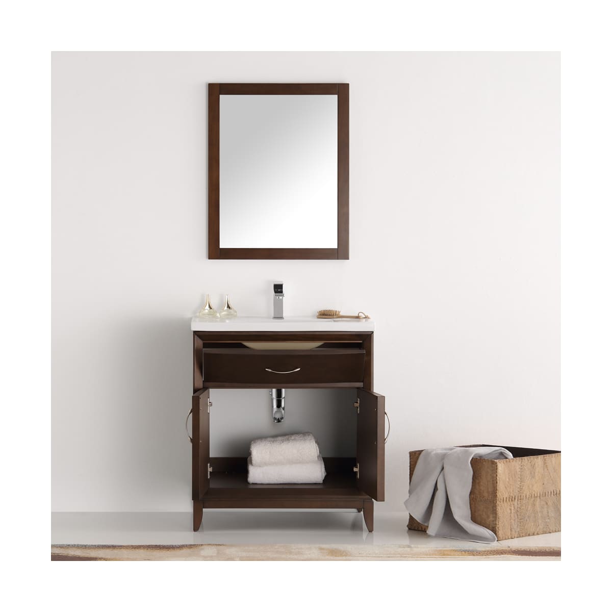 Cambridge 30" Free Standing Single Basin Vanity Set with Cabinet and Ceramic Vanity Top