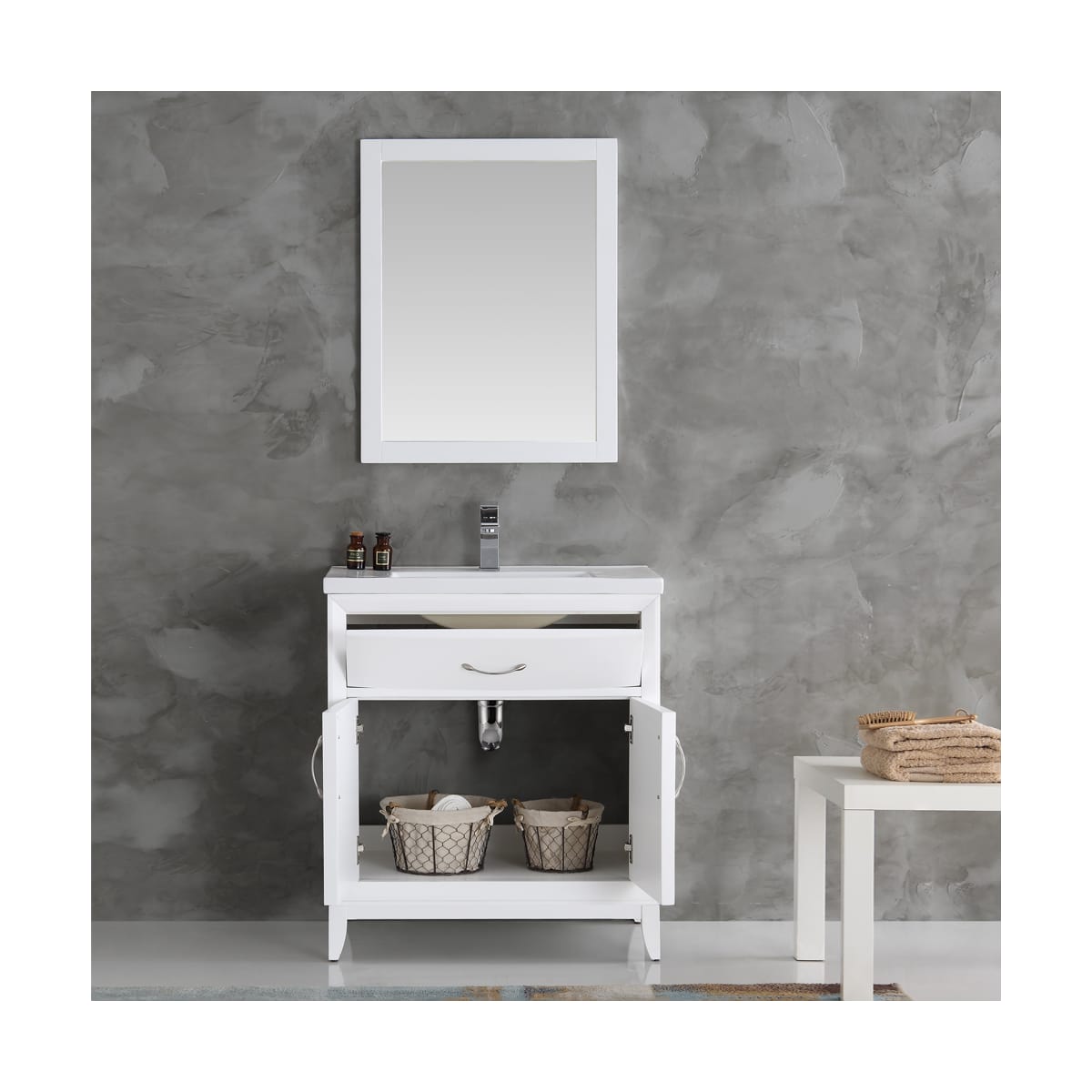 Cambridge 30" Free Standing Single Basin Vanity Set with Cabinet and Ceramic Vanity Top