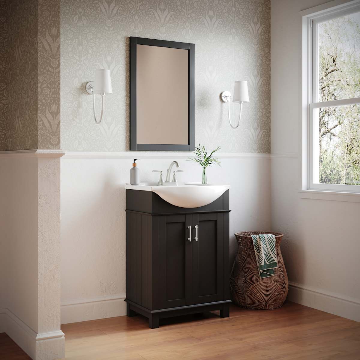 Hartford 24" Free Standing Single Basin Vanity Set with Cabinet and Ceramic Vanity Top