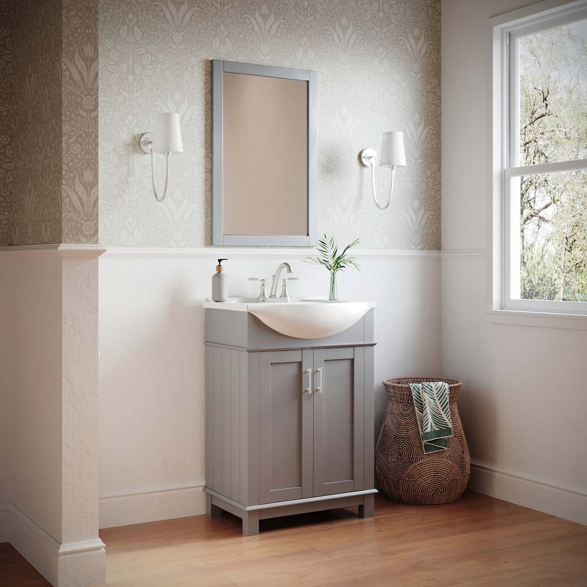 Hartford 24" Free Standing Single Basin Vanity Set with Cabinet and Ceramic Vanity Top