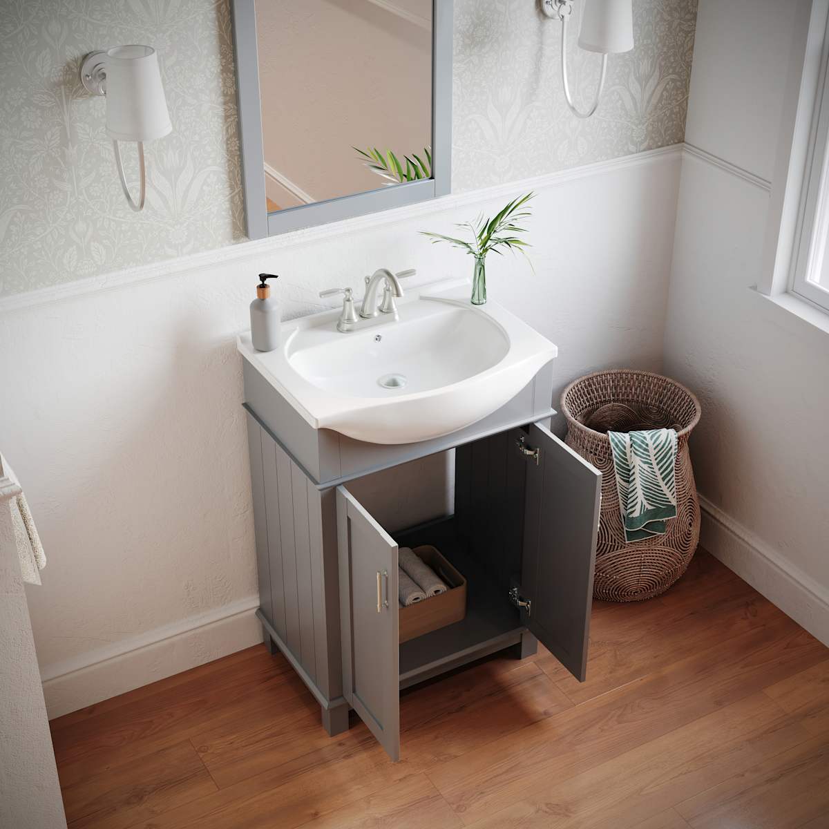 Hartford 24" Free Standing Single Basin Vanity Set with Cabinet and Ceramic Vanity Top - image 13
