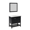 Manchester 36" Free Standing Single Basin Vanity Set with Cabinet, Quartz Vanity Top, and Framed Mirror - image 2