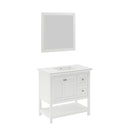 Manchester 36" Free Standing Single Basin Vanity Set with Cabinet, Quartz Vanity Top, and Framed Mirror - image 12