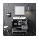 Manchester 42" Free Standing Single Basin Vanity Set with Cabinet, Quartz Vanity Top, and Framed Mirror - image 13