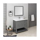Manchester 42" Free Standing Single Basin Vanity Set with Cabinet, Quartz Vanity Top, and Framed Mirror - image 10